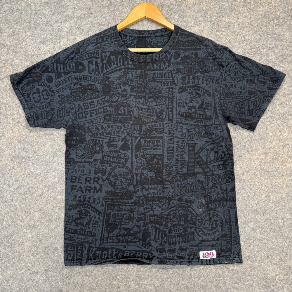 Knott's Berry Farm 100th Anniversary Shirt Mens Medium AOP All over Print‎ Rare